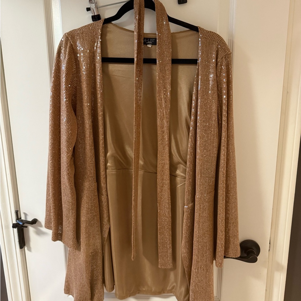 Gold Sequin Mini Dress
